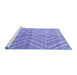 Sideview of Machine Washable Abstract Blue Modern Rug, wshabs4351blu