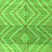 Square Machine Washable Abstract Green Modern Area Rugs, wshabs4351grn