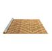 Sideview of Machine Washable Abstract Brown Modern Rug, wshabs4351brn