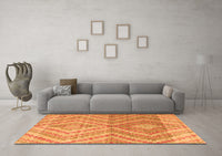 Machine Washable Abstract Orange Modern Rug, wshabs4351org