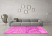 Machine Washable Abstract Pink Modern Rug in a Living Room, wshabs4351pnk