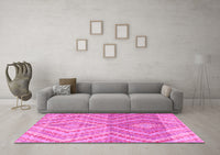 Machine Washable Abstract Pink Modern Rug, wshabs4351pnk