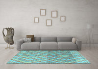 Machine Washable Abstract Light Blue Modern Rug, wshabs4351lblu