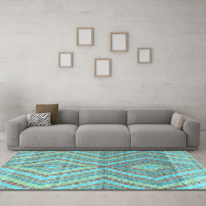 Machine Washable Abstract Light Blue Modern Rug in a Living Room, wshabs4351lblu