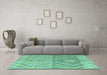 Machine Washable Abstract Turquoise Modern Area Rugs in a Living Room,, wshabs4351turq