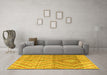 Machine Washable Abstract Yellow Modern Rug in a Living Room, wshabs4351yw