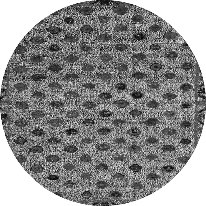 Round Abstract Gray Modern Rug, abs4352gry