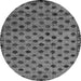 Round Abstract Gray Modern Rug, abs4352gry