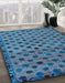 Machine Washable Abstract Iceberg Blue Rug in a Family Room, wshabs4352