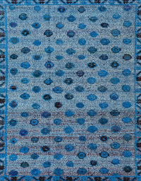 Machine Washable Abstract Iceberg Blue Rug, wshabs4352