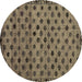 Round Machine Washable Abstract Brown Modern Rug, wshabs4352brn