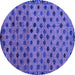 Round Machine Washable Abstract Purple Modern Area Rugs, wshabs4352pur