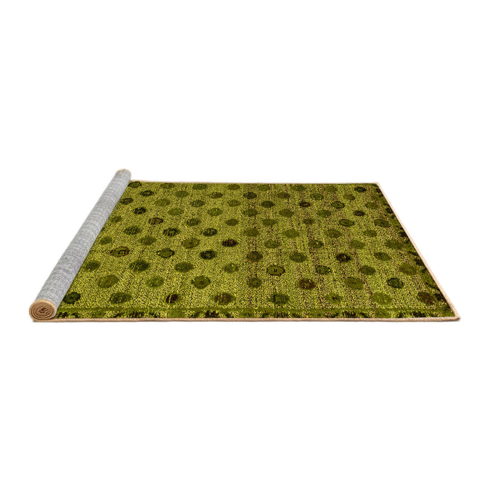 Sideview of Machine Washable Abstract Yellow Modern Rug, wshabs4352yw