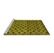 Sideview of Machine Washable Abstract Yellow Modern Rug, wshabs4352yw