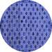 Round Abstract Blue Modern Rug, abs4352blu