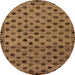 Round Machine Washable Abstract Orange Modern Area Rugs, wshabs4352org