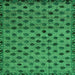 Square Machine Washable Abstract Green Modern Area Rugs, wshabs4352grn