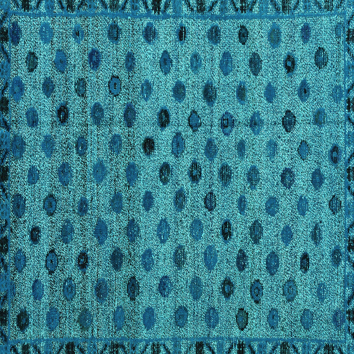 Square Machine Washable Abstract Turquoise Modern Area Rugs, wshabs4352turq
