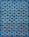 Abstract Iceberg Blue Modern Rug, abs4352