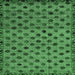 Square Abstract Emerald Green Modern Rug, abs4352emgrn