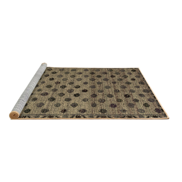 Sideview of Machine Washable Abstract Brown Modern Rug, wshabs4352brn