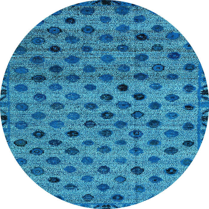 Round Machine Washable Abstract Light Blue Modern Rug, wshabs4352lblu
