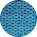 Round Machine Washable Abstract Light Blue Modern Rug, wshabs4352lblu