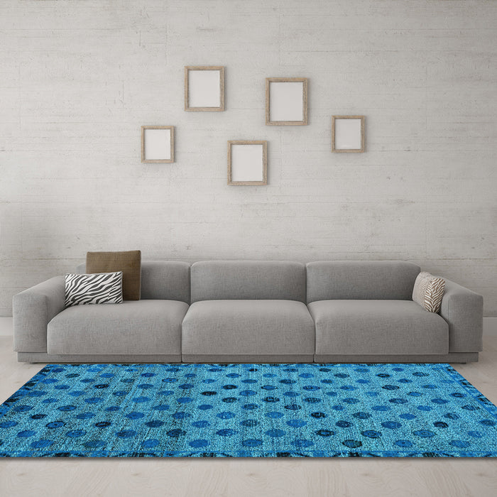 Machine Washable Abstract Light Blue Modern Rug in a Living Room, wshabs4352lblu