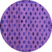 Round Machine Washable Abstract Pink Modern Rug, wshabs4352pnk