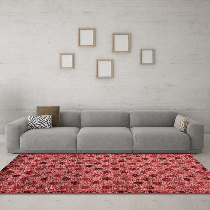 Modern Red Washable Rugs