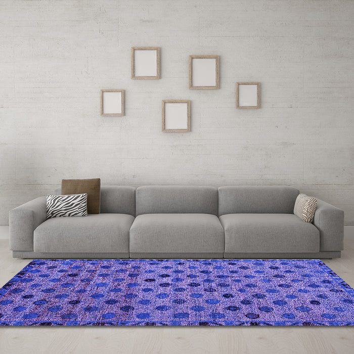 Machine Washable Abstract Purple Modern Area Rugs in a Living Room, wshabs4352pur