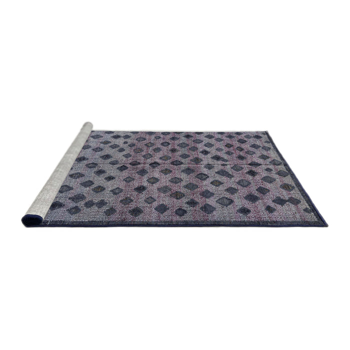 Sideview of Machine Washable Abstract Plum Purple Rug, wshabs4353
