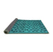 Sideview of Abstract Turquoise Modern Rug, abs4353turq