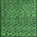 Square Machine Washable Abstract Emerald Green Modern Area Rugs, wshabs4353emgrn