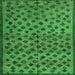 Square Machine Washable Abstract Green Modern Area Rugs, wshabs4353grn