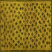 Square Machine Washable Abstract Yellow Modern Rug, wshabs4353yw