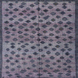 Square Machine Washable Abstract Plum Purple Rug, wshabs4353