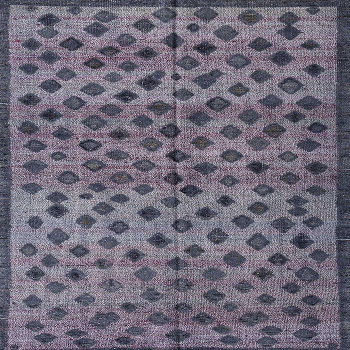 Square Machine Washable Abstract Plum Purple Rug, wshabs4353