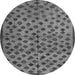 Round Machine Washable Abstract Gray Modern Rug, wshabs4353gry