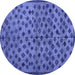 Round Abstract Blue Modern Rug, abs4353blu