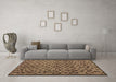 Machine Washable Abstract Brown Modern Rug in a Living Room,, wshabs4353brn