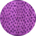 Round Machine Washable Abstract Pink Modern Rug, wshabs4353pnk