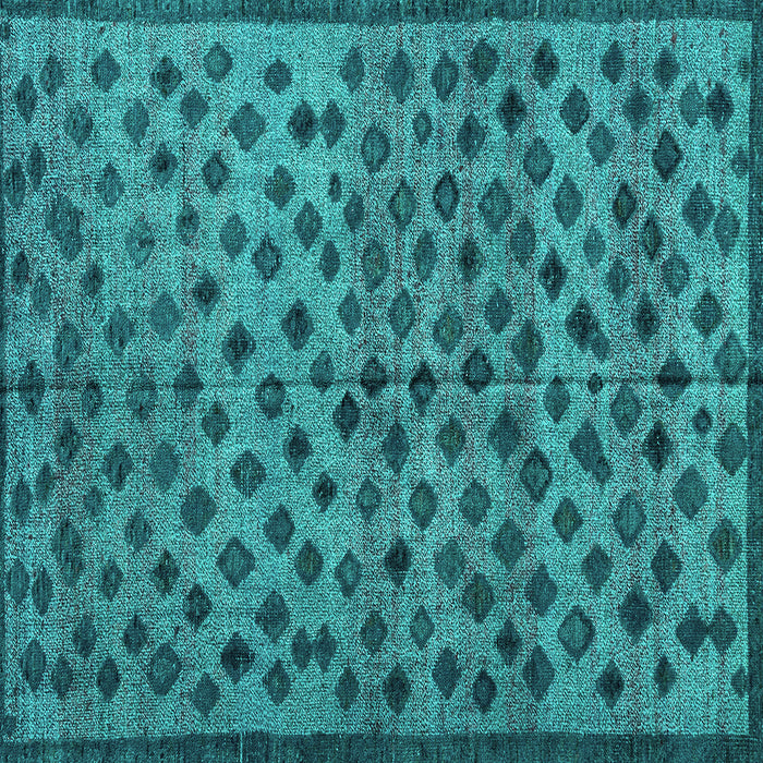 Square Abstract Turquoise Modern Rug, abs4353turq