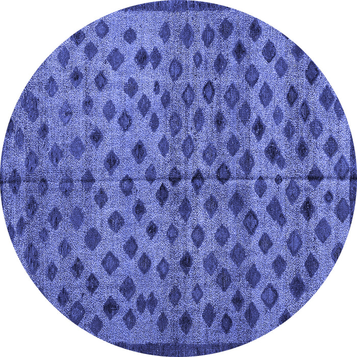 Round Machine Washable Abstract Blue Modern Rug, wshabs4353blu