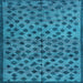 Square Machine Washable Abstract Light Blue Modern Rug, wshabs4353lblu