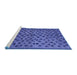 Sideview of Machine Washable Abstract Blue Modern Rug, wshabs4353blu