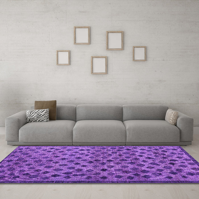 Machine Washable Abstract Purple Modern Area Rugs in a Living Room, wshabs4353pur