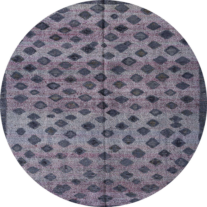Round Abstract Plum Purple Modern Rug, abs4353