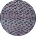 Round Abstract Plum Purple Modern Rug, abs4353