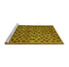 Sideview of Machine Washable Abstract Yellow Modern Rug, wshabs4353yw